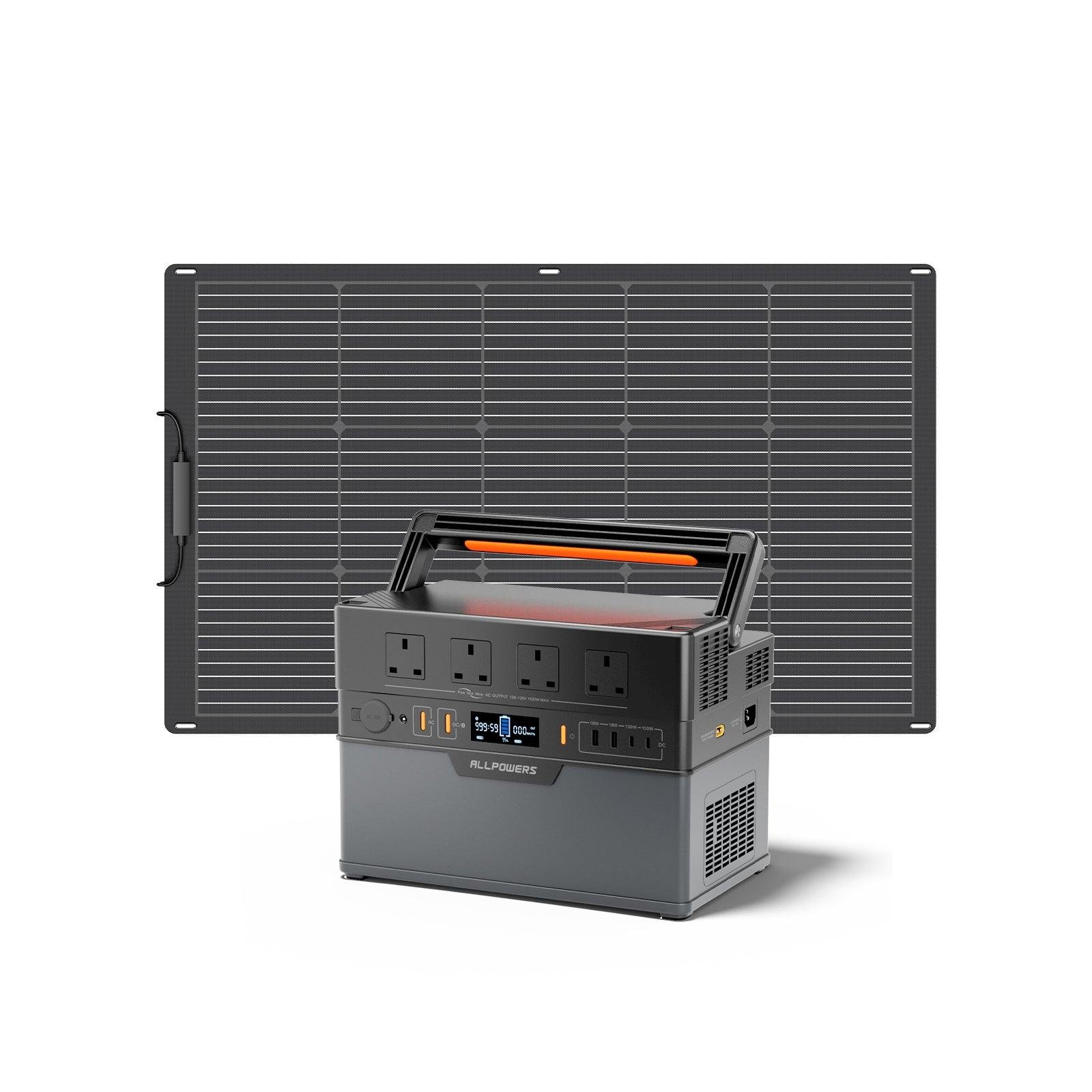 ALLPOWERS Solar Generator Kit (S1500 Plus + SF100 100W Flexible Solar Panel)
