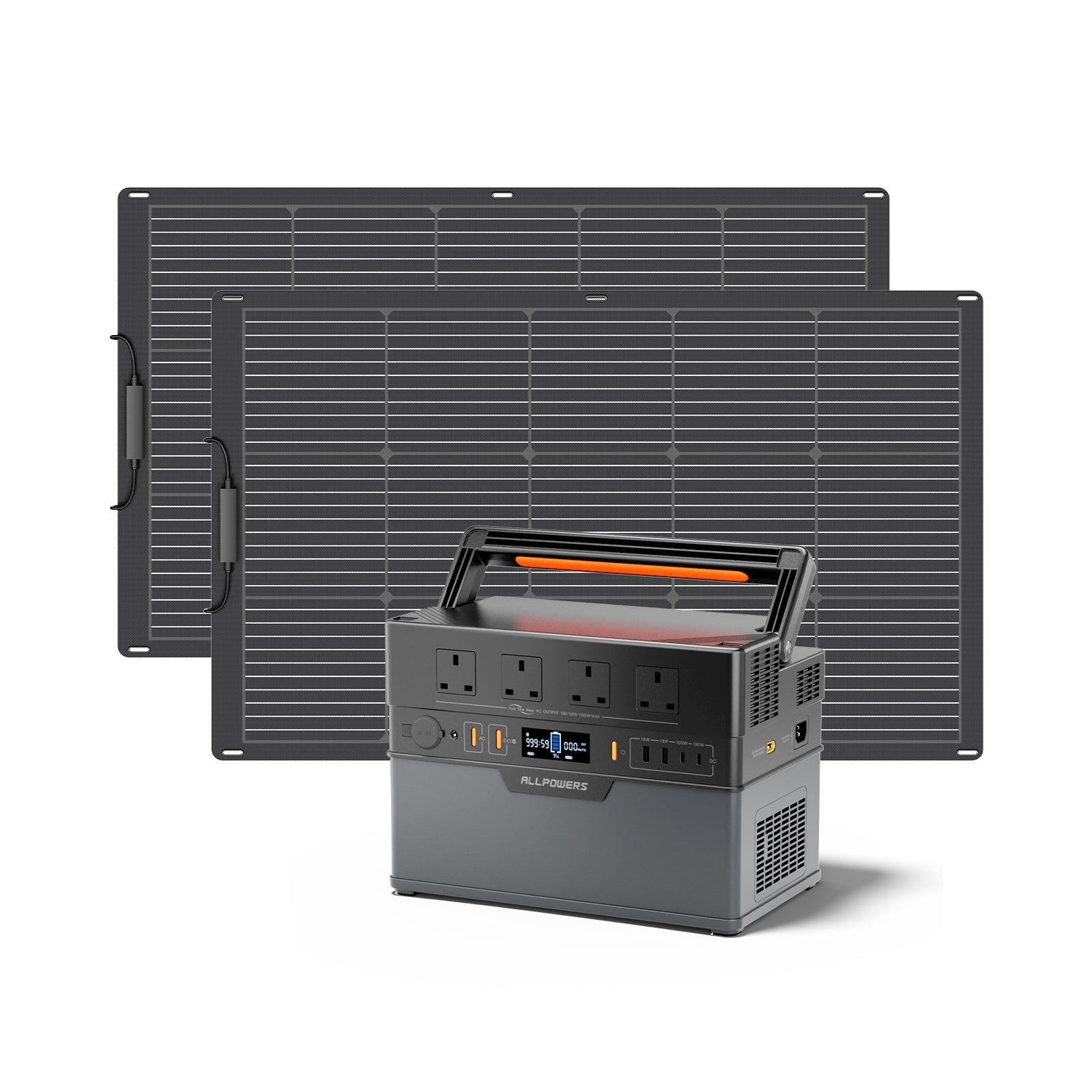ALLPOWERS Solar Generator Kit (S1500 Plus + SF100 100W Flexible Solar Panel)