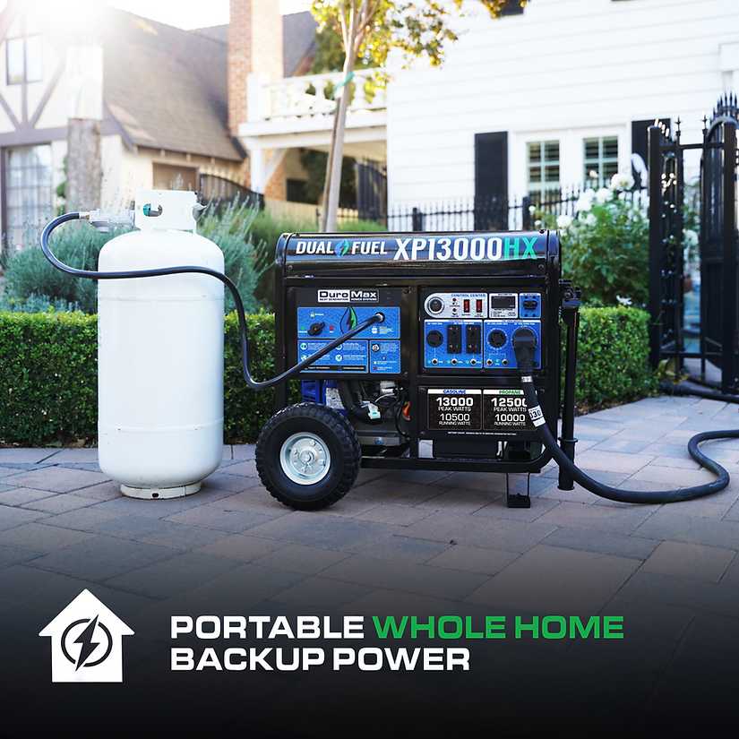 DuroMax XP13000HX 13,000 Watt Portable Dual Fuel Gas Propane CO Alert Generator - Image 12