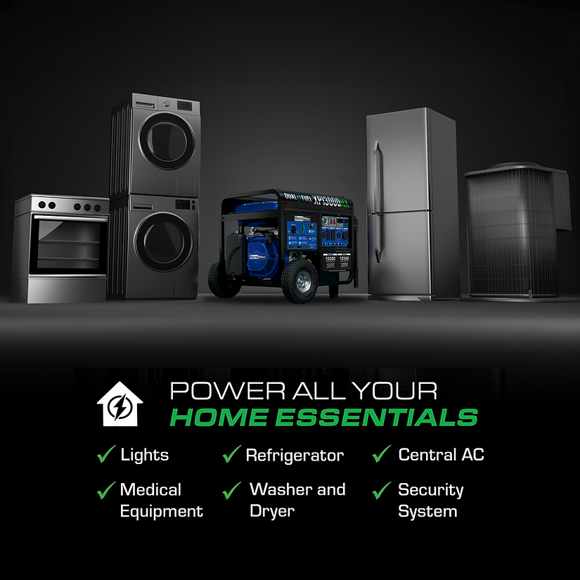 DuroMax XP13000HX 13,000 Watt Portable Dual Fuel Gas Propane CO Alert Generator - Image 3