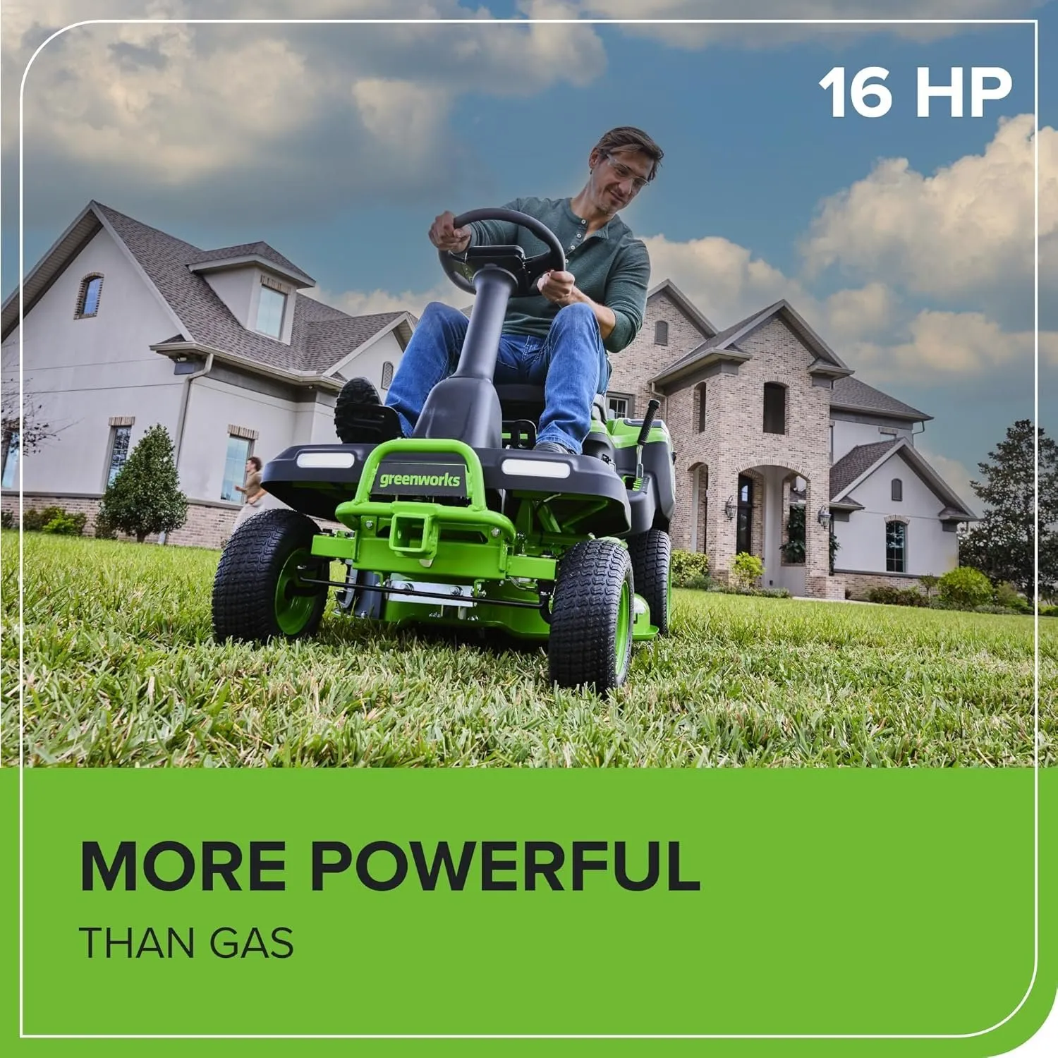 Greenworks 60V 30-Inch CrossoverT Electric Riding Lawn Tractor with (4) 8.0Ah Batteries - Image 4